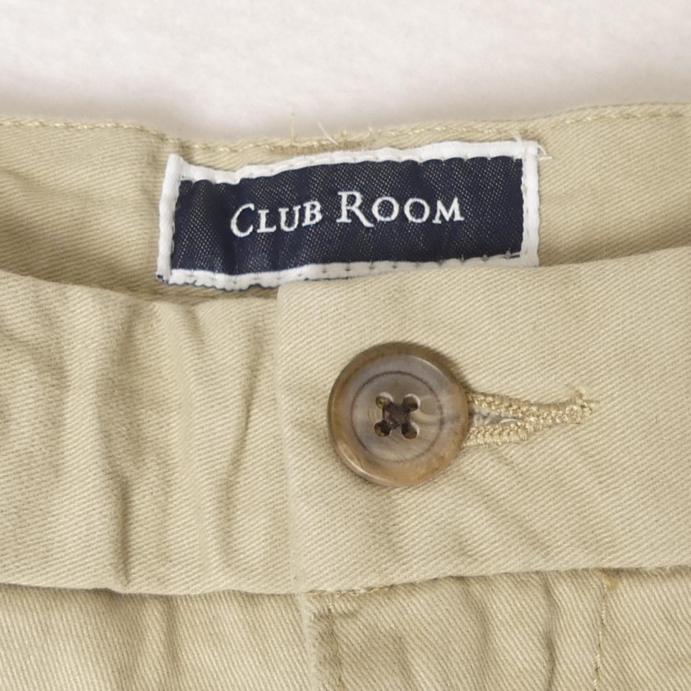 Club Room Shorts Mens 42 Khaki‎ Sand Bulldog Embroidered Flat Front Classic New - Picture 3 of 8